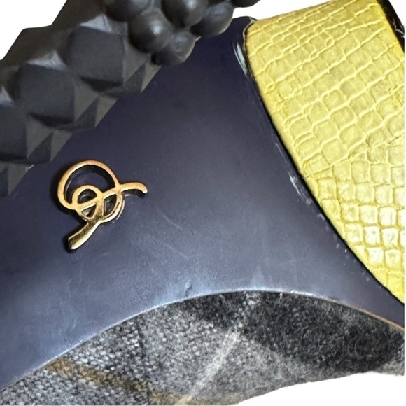 Rachel Zoe Keegan Gray Plaid Funky Stiletto Pumps Size 5.5 - Picture 8 of 11